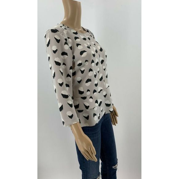 Banana Republic Peplum Blouse Size XS Gray Top - Picture 5 of 8